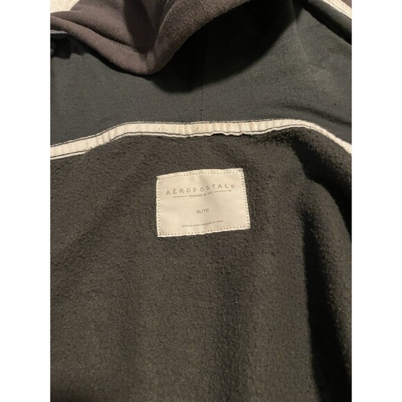 Aeropostale Y2K Womens Hoodie Sweatshirt Grunge Full Zip NY Fleece Gray XL - Picture 5 of 12